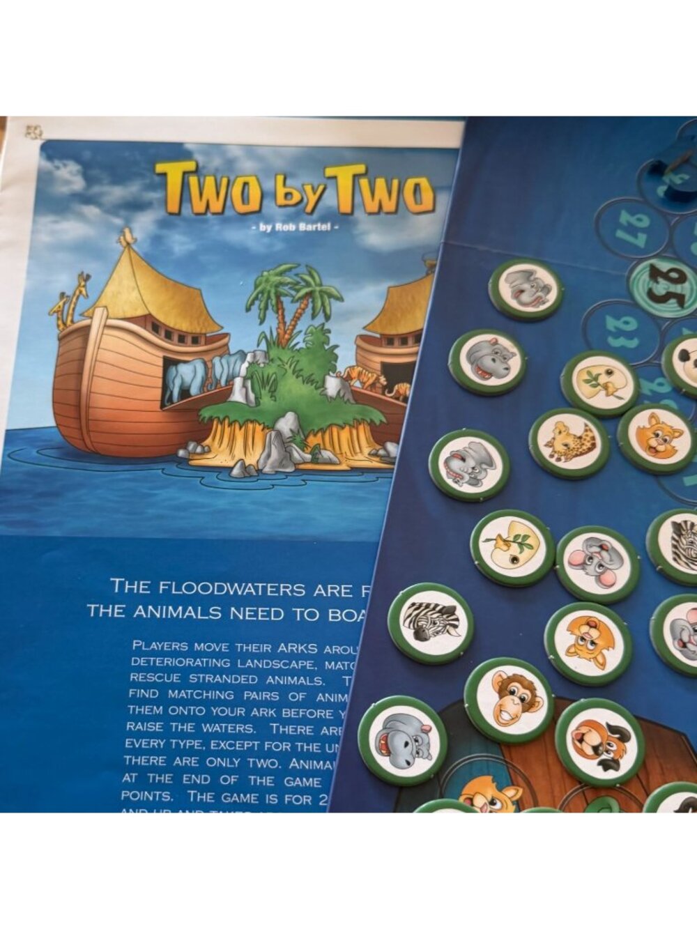 Two By Two Board Game Rob Bartel Family Strategy Game Complete Set Ark Flood - Picture 8 of 10